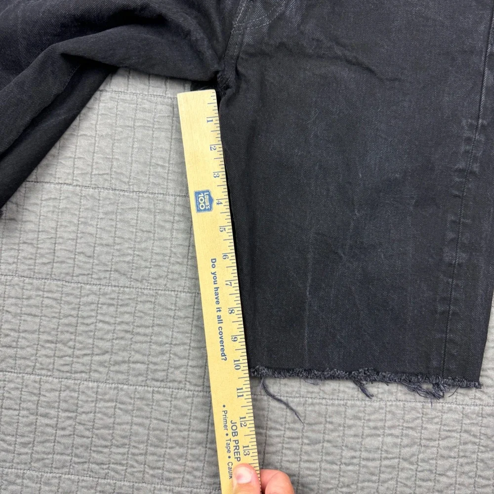 Levis Premium 501 Men 32 Black Denim Cut Off Shorts Button Fly 10